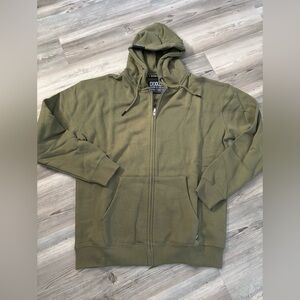 “Dixxon Flannel Co. Ground Up / Custom Fleece Full Zip Hoodie Olive Green NWT